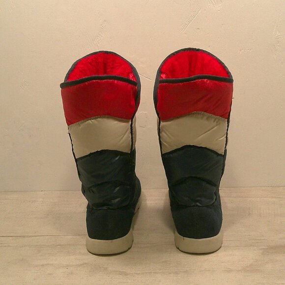 The North Face 90 's Retro Style Red White & Blue Puffer Winter Snow Boot Size 8 - Picture 9 of 10